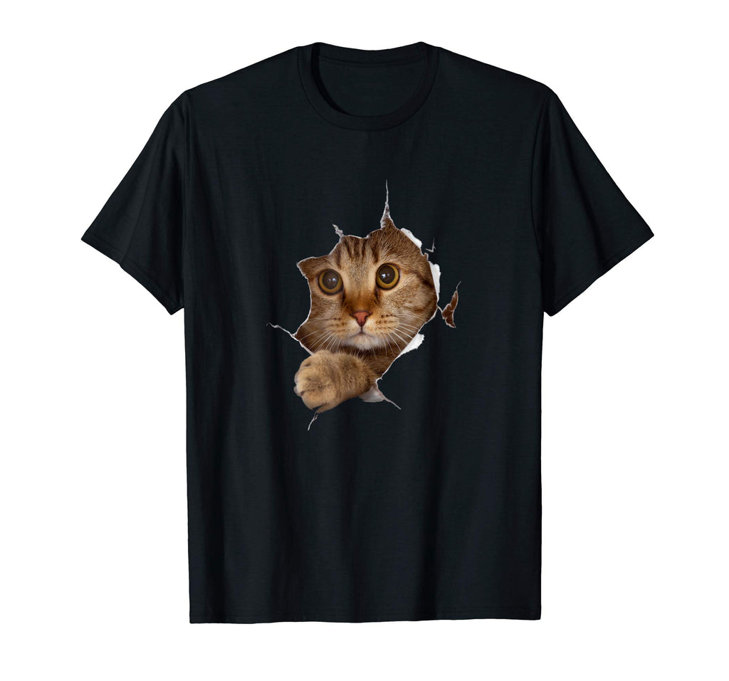 Sweet Kitten Torn Cloth 3D T-Shirt - Funny Cat Lover Tee