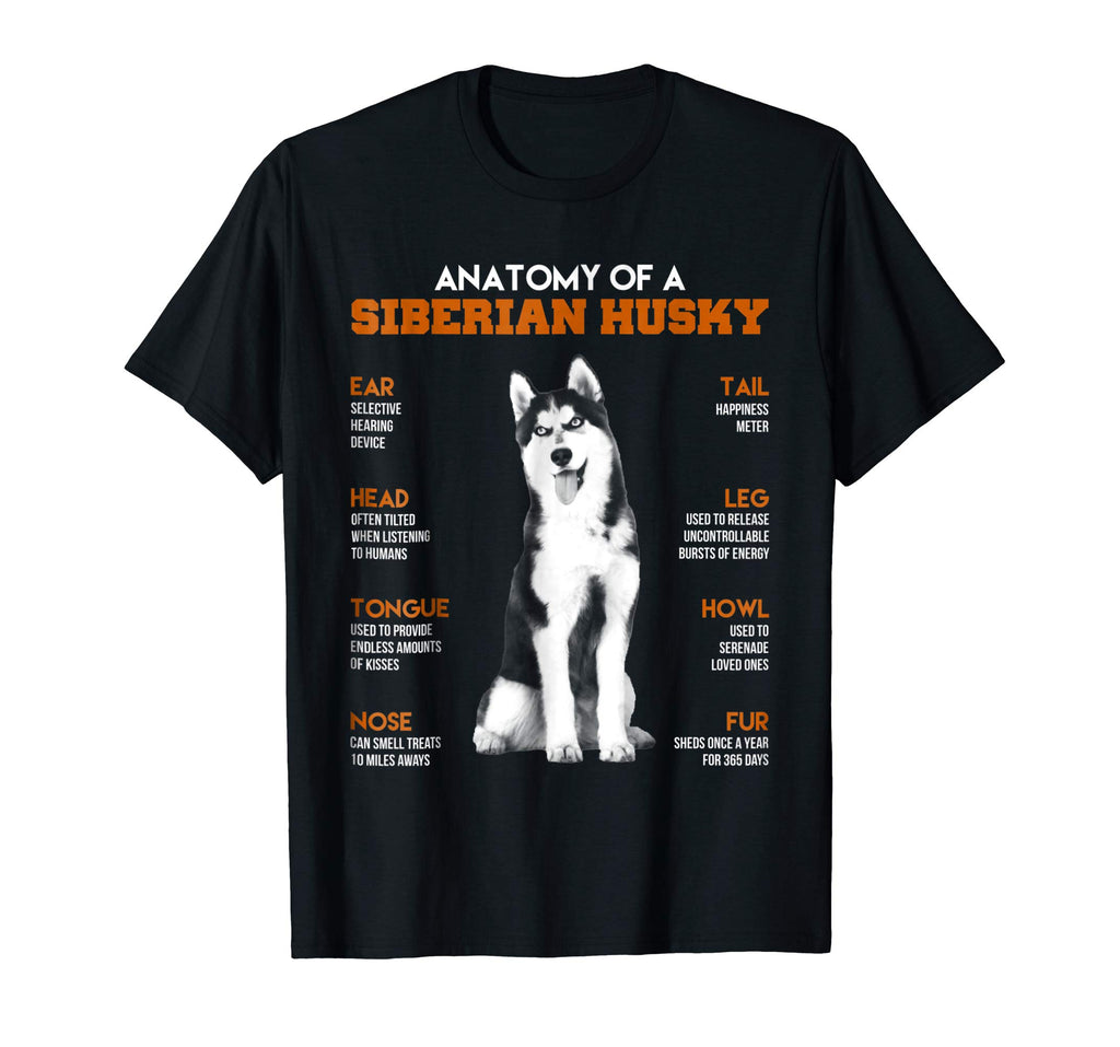 Anatomy Of A Siberian Husky Dogs T Shirt Funny Gift
