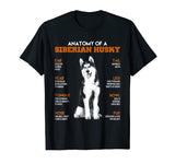 Anatomy Of A Siberian Husky Dogs T Shirt Funny Gift