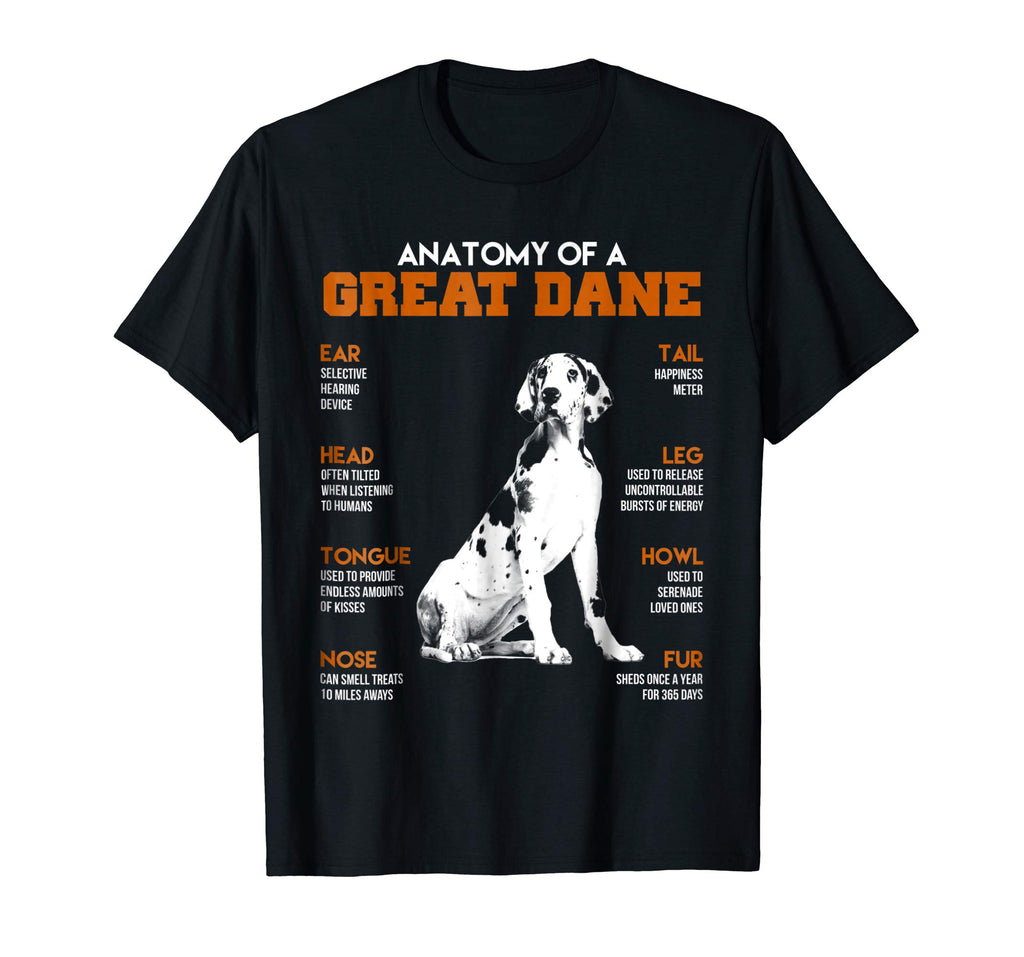 Anatomy Of A Great Dane Dogs T Shirt Funny Gift