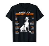 Anatomy Of A Great Dane Dogs T Shirt Funny Gift