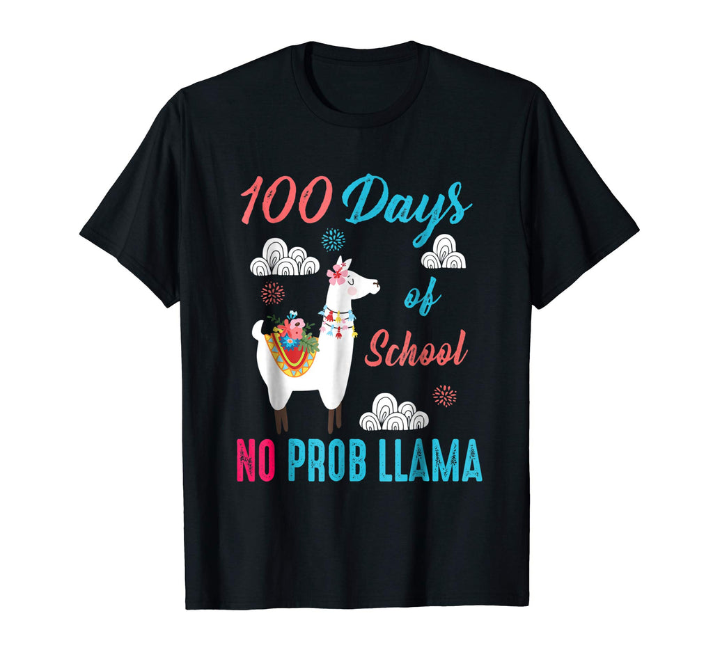 100 days of School Shirt No Prob Llama Funny Gift