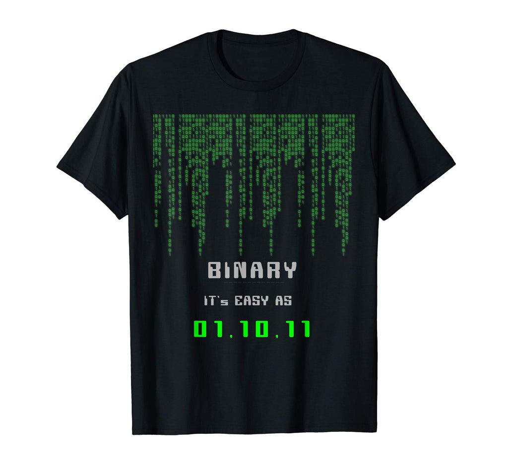 BINARY IT's EASY AS 1,2,3 Programming Coding Funny T-shirt