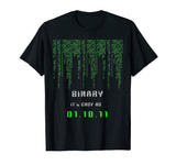 BINARY IT's EASY AS 1,2,3 Programming Coding Funny T-shirt