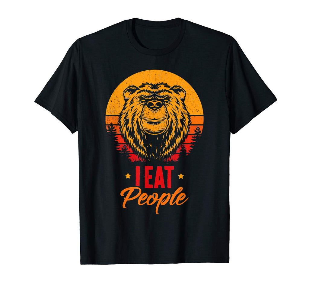 Camping Hiking I Hate People I Eat People Funny Bear T-Shirt