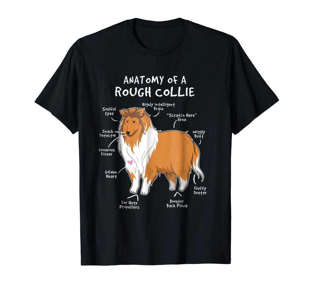 Anatomy Of A Rough Collie Funny Dog Puppy Gift T Shirt