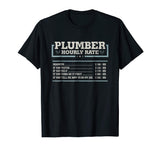 Hourly Rate Funny Plumber T Shirt