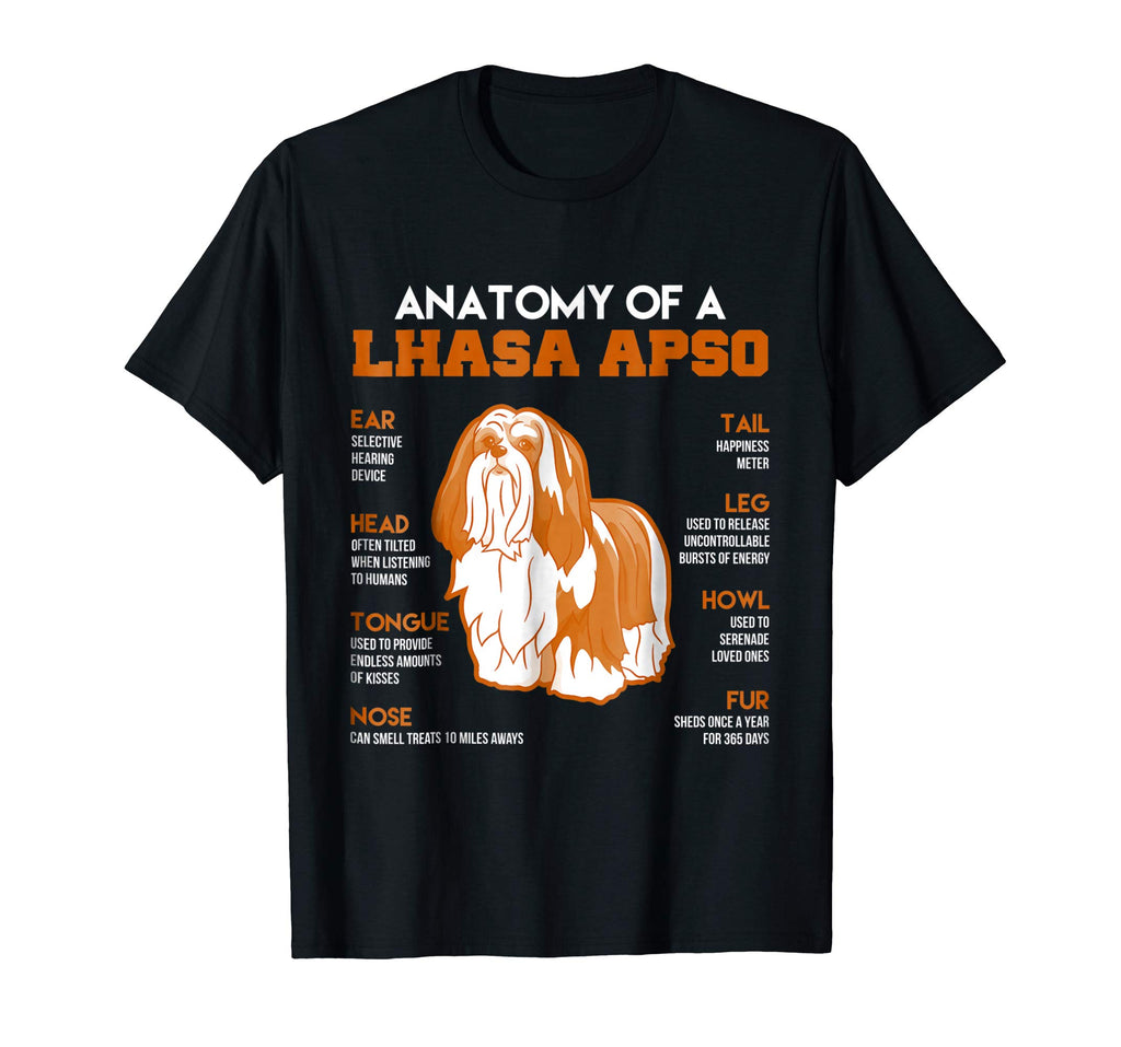 Anatomy Of A Lhasa Apso Dogs T Shirt Funny Gift
