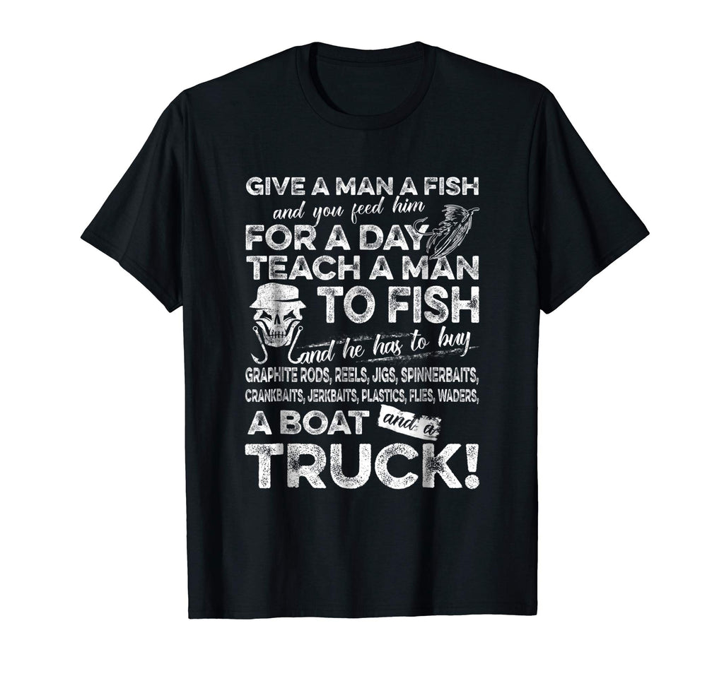 Mens Funny Fishing Shirts For Men Give A Man A Fish T Shirt