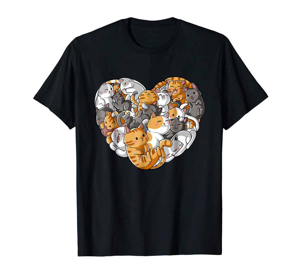 Valentines Day Cat T shirt Heart Funny Kitty Kitten T-shirt