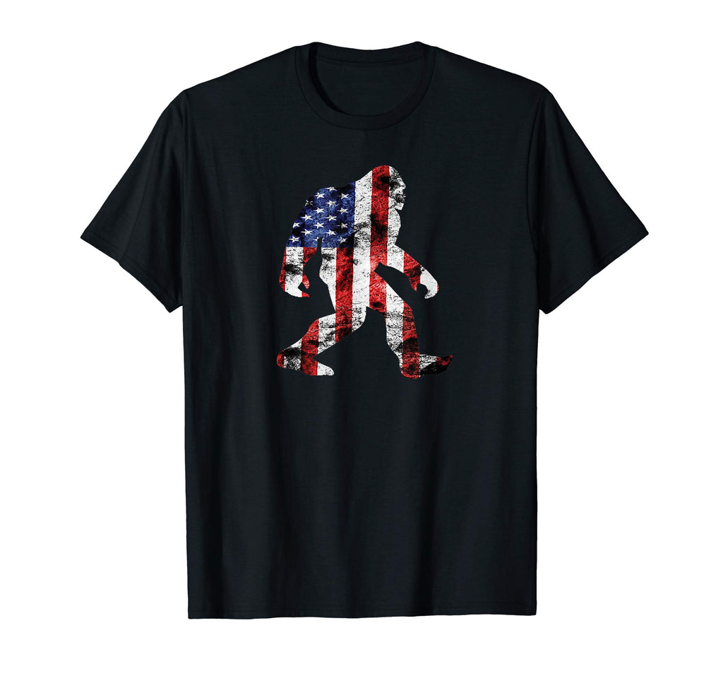 American Flag Bigfoot T-Shirt, Funny 4th of July Sasquatch
