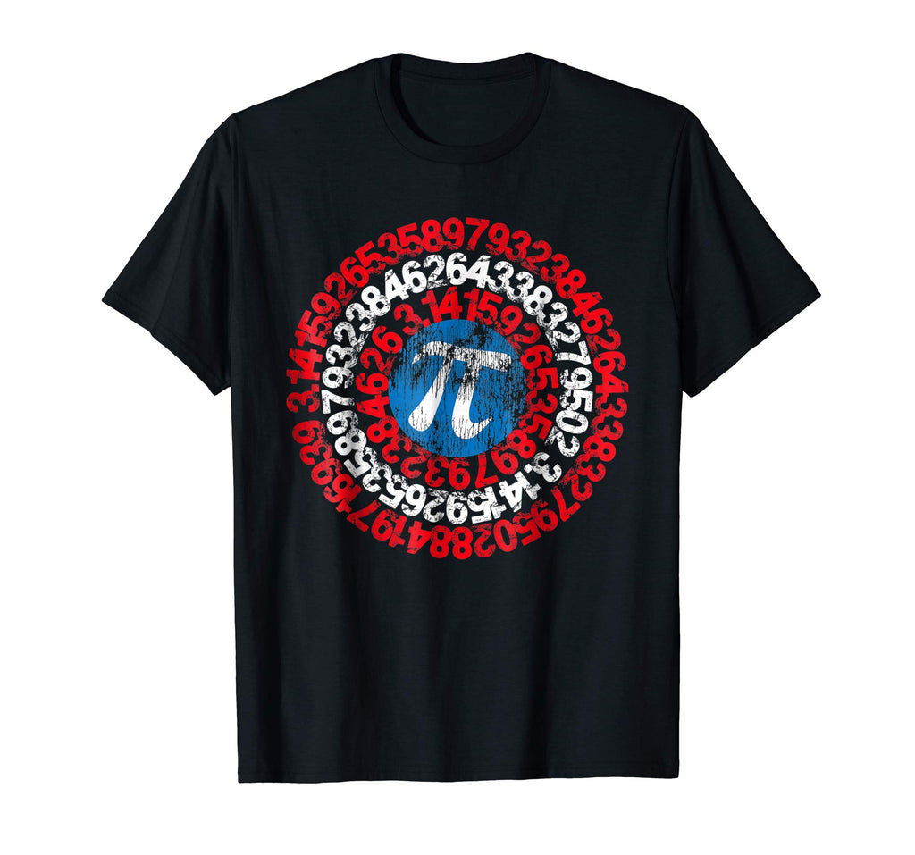Captain Pi Superhero Shield Funny Math Pi Day T-Shirt