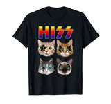 Hiss Funny Cats Kittens Rock Rockin T-shirt Gift Tee Pun
