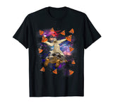 Sloth Riding Turtle Pizza Funny Sloth Shirt Galaxy