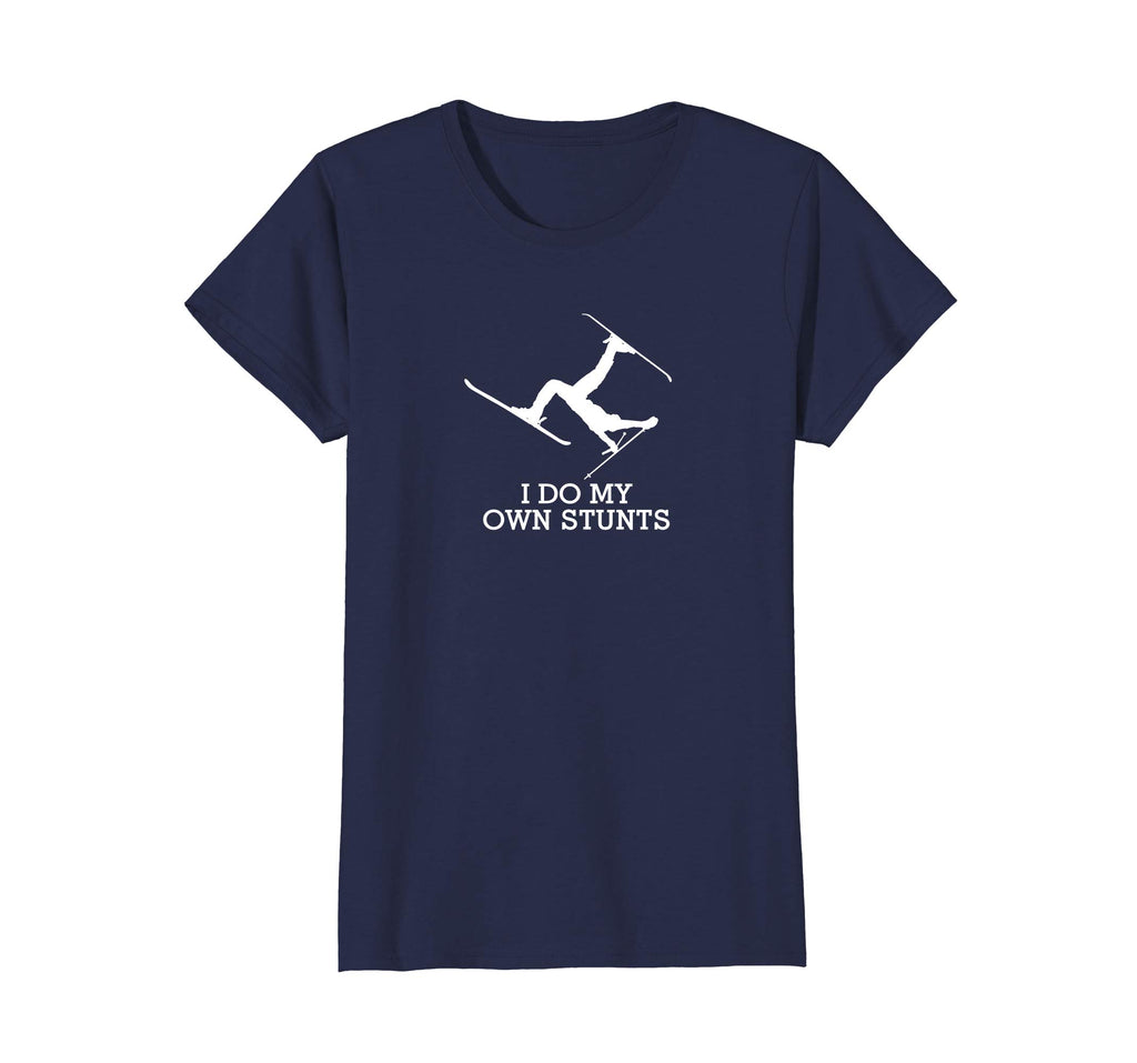 Funny Ski Shirt -Ski t Shirt -I Do My Own Stunts Skiing Tee