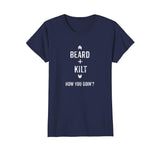 Beard Kilt Funny Scottish Distressed T-Shirt