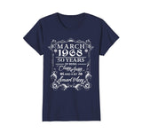 50th Birthday T-Shirt March 1968 Classy Sassy Funny Tee