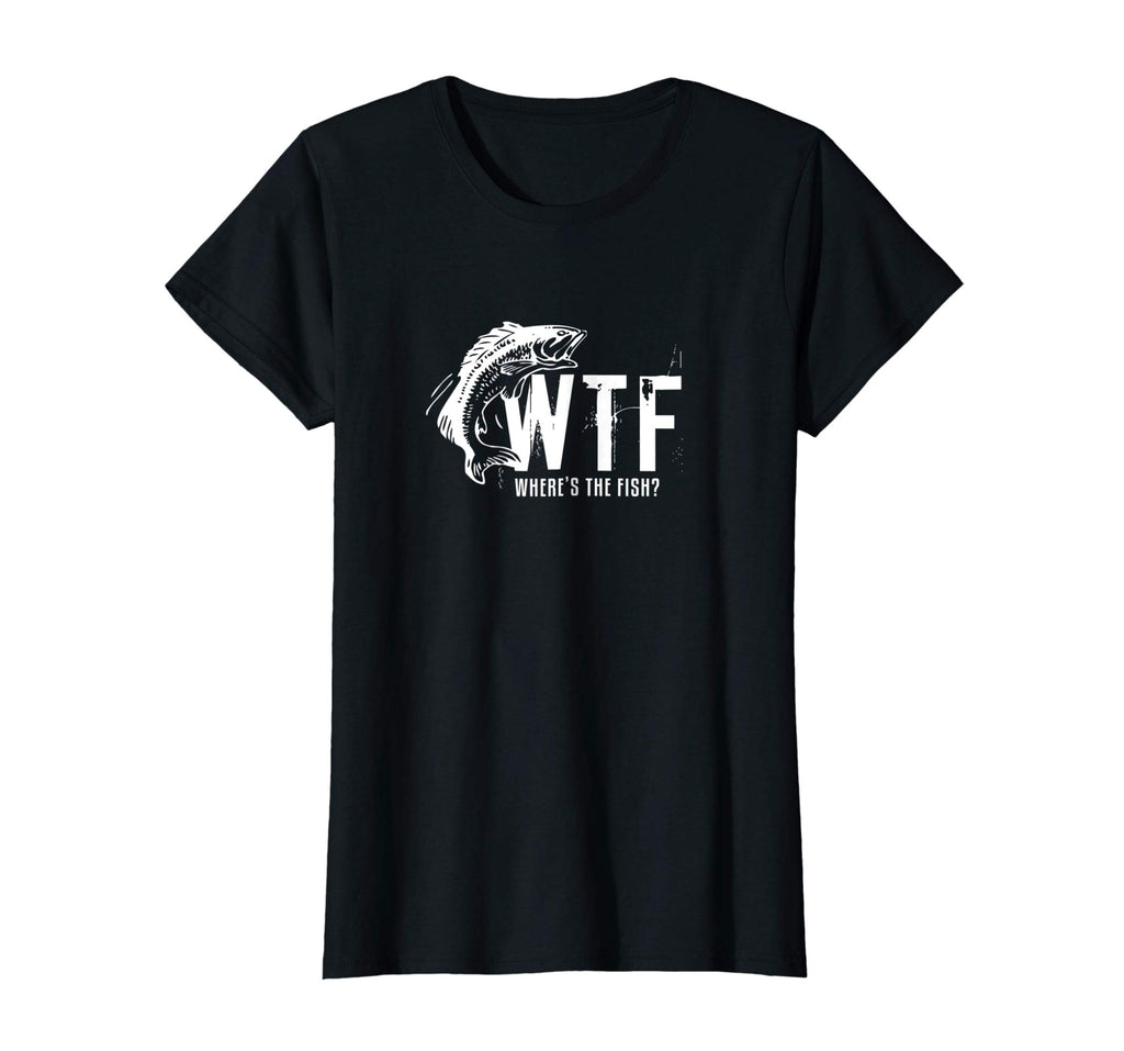 WTF Where's The Fish Men's Funny Fishing T-Shirt