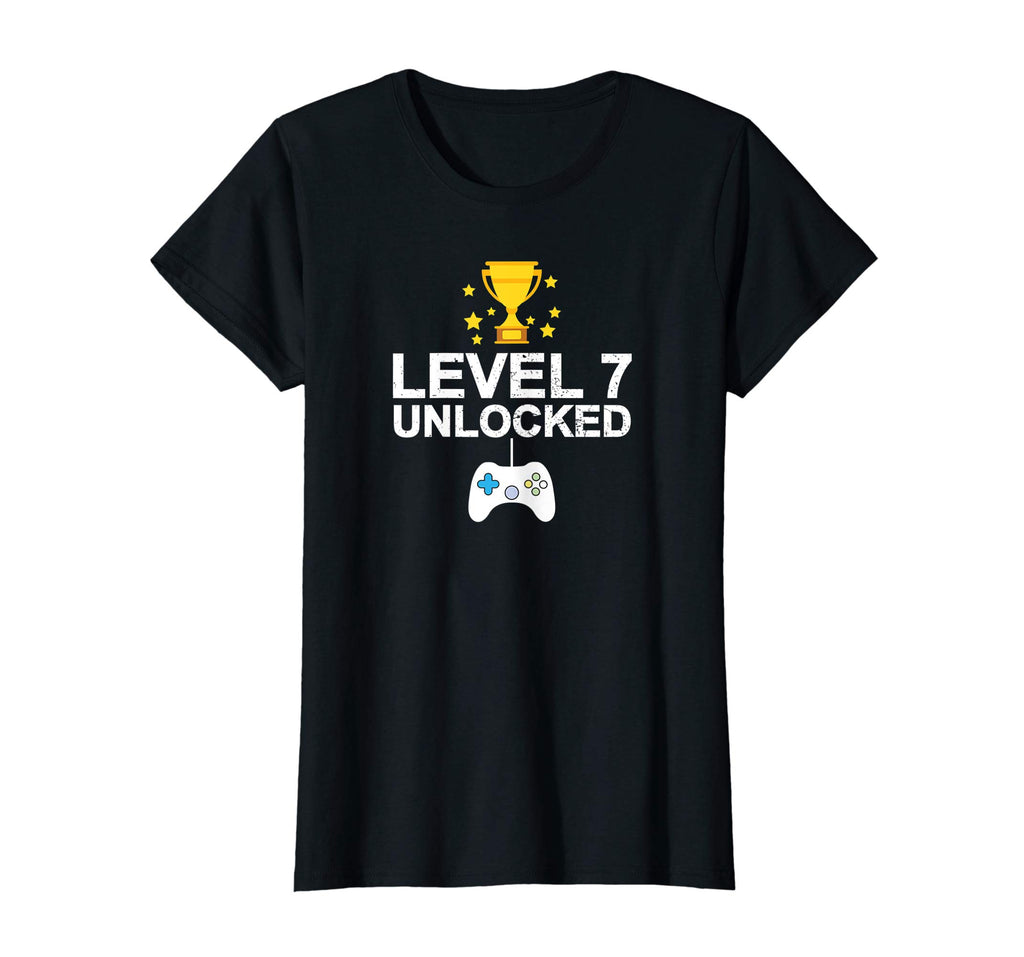 7th Birthday Level 7 Unlocked Funny T-shirt Gamer Gift Baby