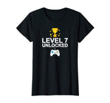 7th Birthday Level 7 Unlocked Funny T-shirt Gamer Gift Baby