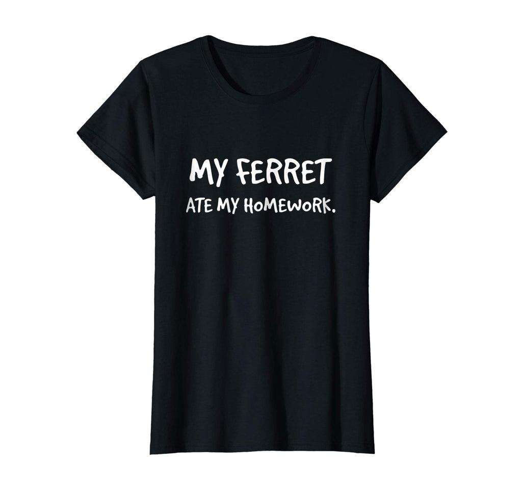 &quot;My ferret ate my homework&quot; funny polecat t-shirt