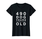490 Dog Years Old Funny 70th Birthday Gift TShirt