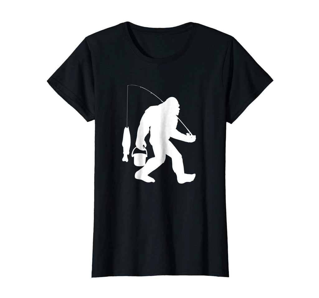 Bigfoot Fishing Shirt Funny Sasquatch and Fish