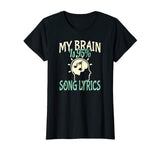 My Brain is 95% Song Lyrics Funny Teen T-shirt Music Lover
