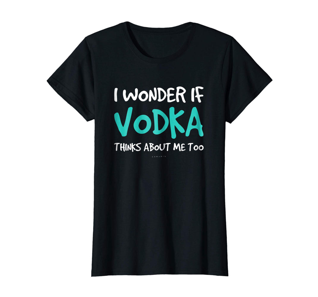 I Wonder If Vodka TShirt. Funny Drinking Alcohol Gift Tee