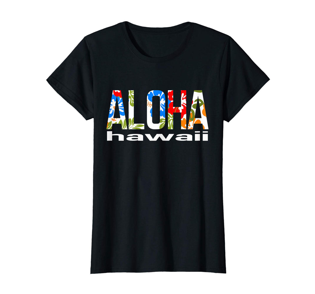 Aloha Hawaiian T-shirt Flowers Hawaii Funny Vacation Surf
