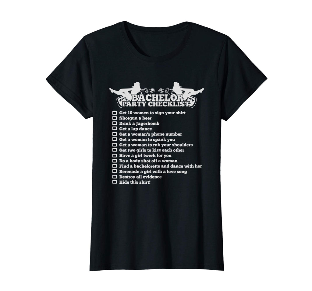 Bachelor Party Checklist Shirt - Funny Groom Shirt for Men