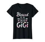 Blessed To Be Called Gigi Floral Grandma Funny T-Shirt