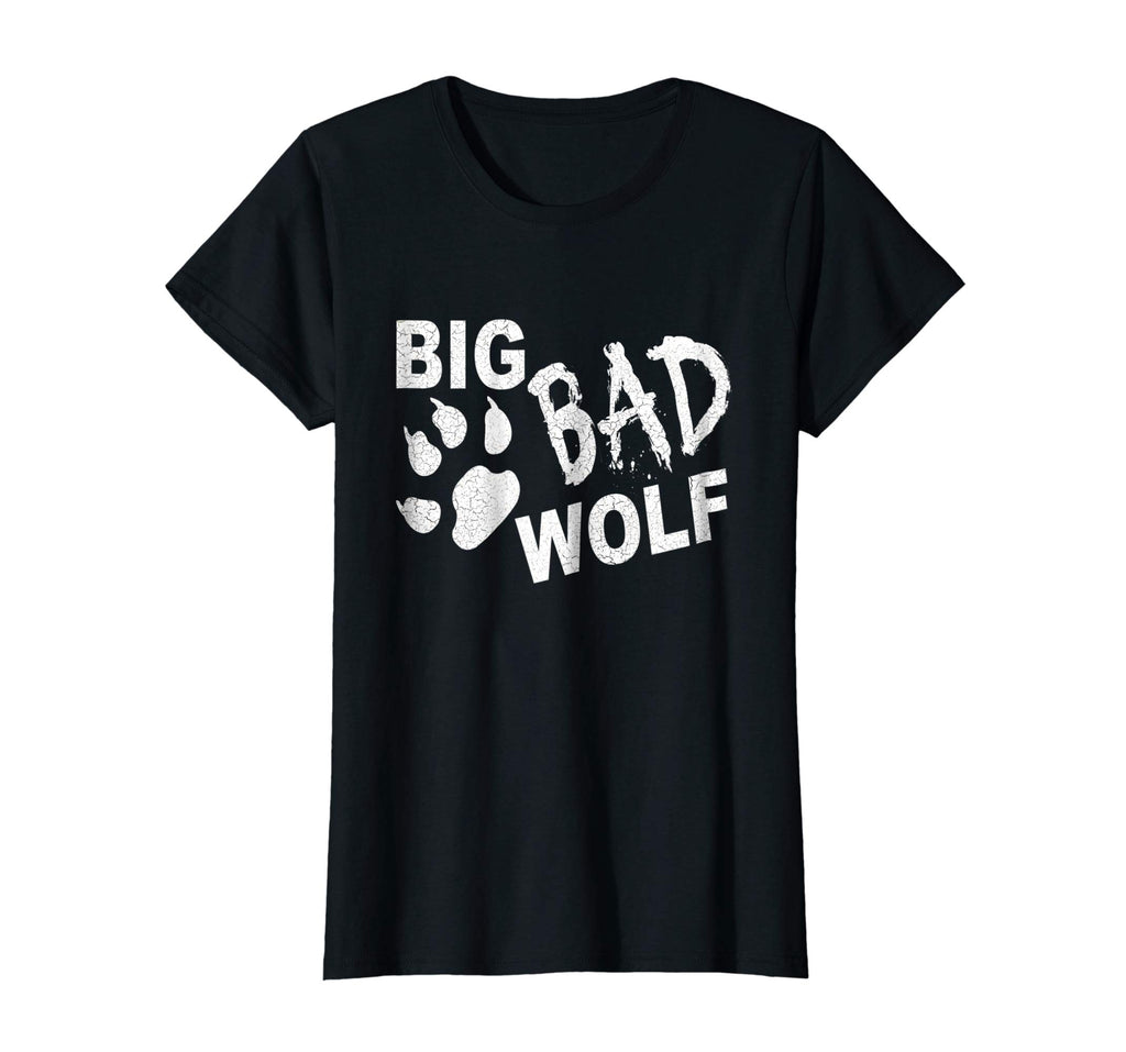 Big Bad Wolf Paw Distressed White Funny Novelty T Shirt
