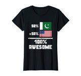 50% Pakistani 50% American 100% Awesome Funny Flag T-Shirt
