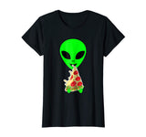 Alien Pizza T-Shirts Funny Alien Eating Pizza T-Shirts