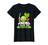 I Run On Veggies T-Shirt Funny Vegan Vegetarian Runner Gift