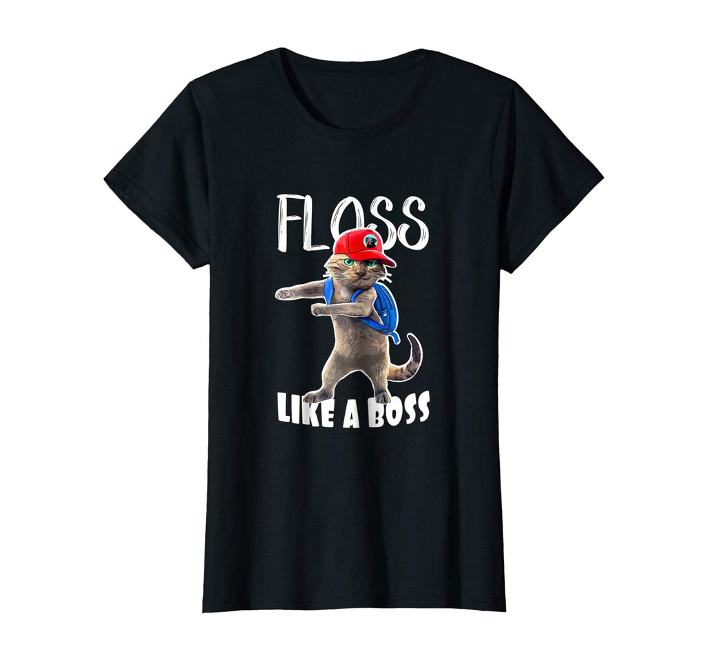 Funny Graphic T Shirt Flossing School Cat Floss like a Boss