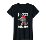 Funny Graphic T Shirt Flossing School Cat Floss like a Boss