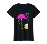 Womens Flamingo Funny Beer Lover Party T Shirt, Pink Flamingo Shirt