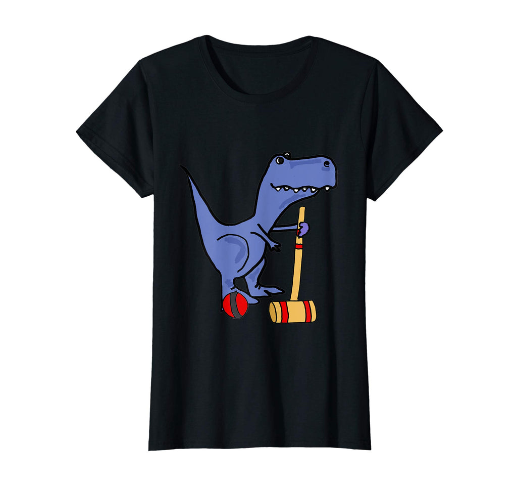 Smiletodaytees Funny T-rex Dinosaur Playing Croquet T-shirt
