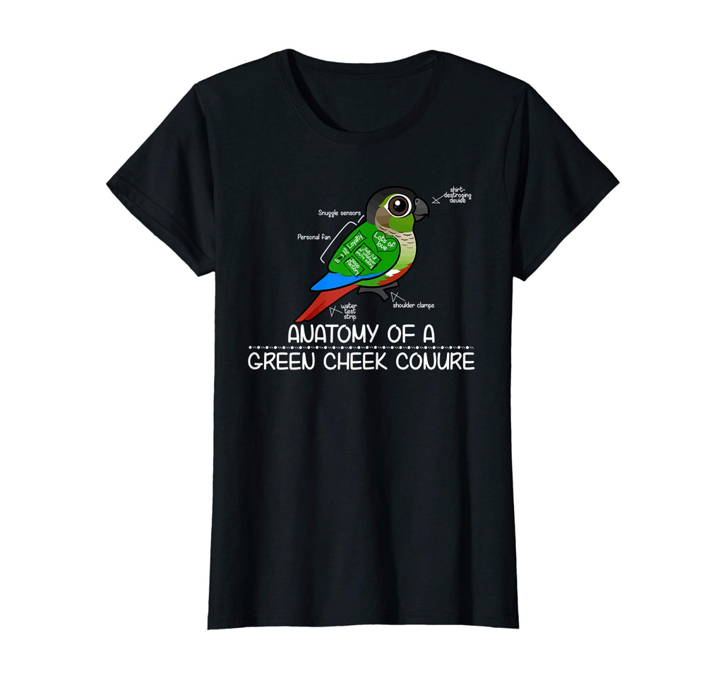 Anatomy Of A Green Cheek Conure - Funny Parrot T-Shirt