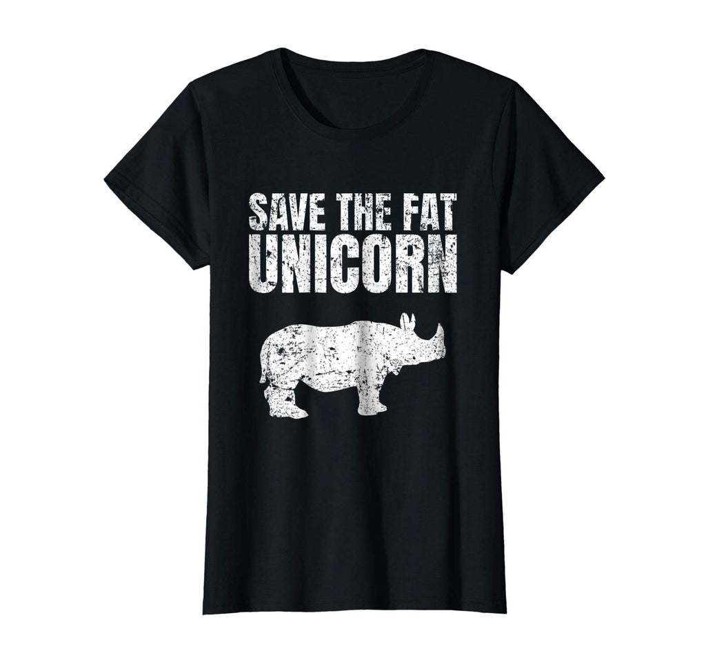 &quot;Save The Fat Unicorn&quot; Funny Rhino T-Shirt