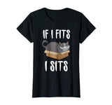 If I Fits I Sits Cat Meme Shirt Funny Cat In A Boxt T-shirt