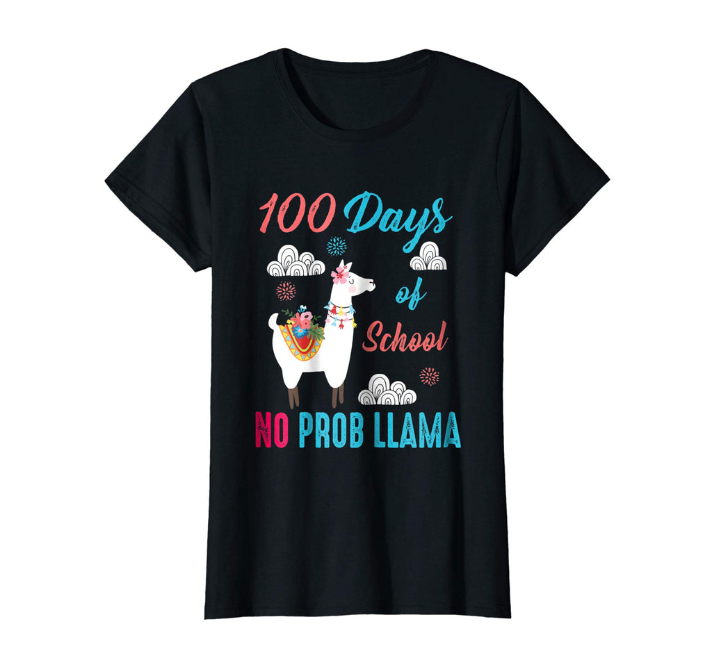100 days of School Shirt No Prob Llama Funny Gift