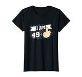 I Am 49 Plus One Middle Finger Funny 50th Birthday T-Shirt