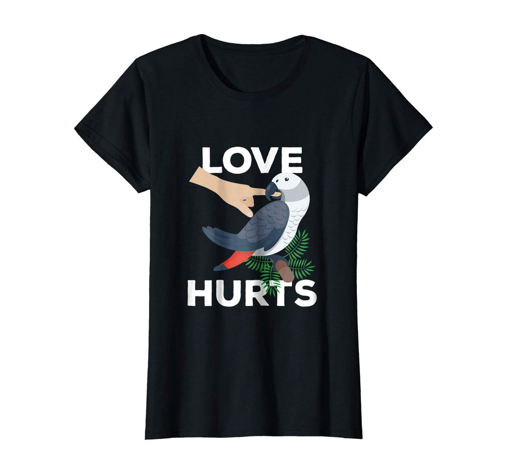 Love Hurts African Grey Parrot Biting Funny Gift T-Shirt