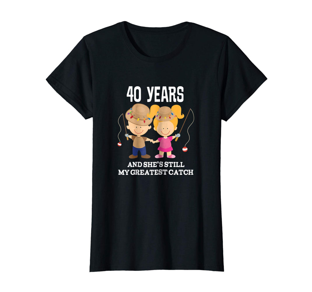 40th Wedding Anniversary Shirt Funny Mens Fishing T-shirt