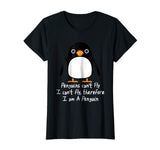 Funny Penguin T Shirt Cool I can't fly animal love gift tee
