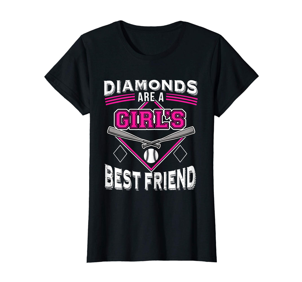 Funny Softball t-shirt - DIAMONDS ARE A GIRL'S BEST FRIEND