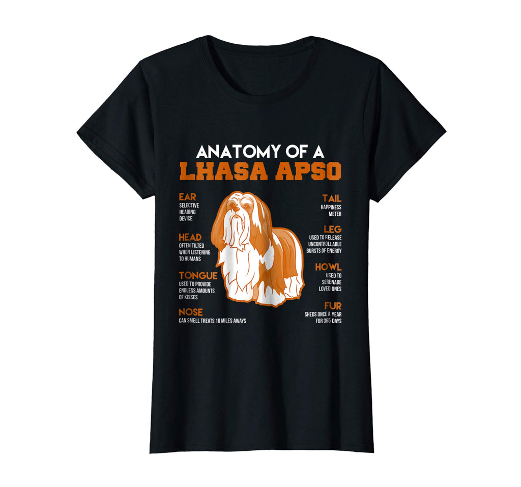 Anatomy Of A Lhasa Apso Dogs T Shirt Funny Gift